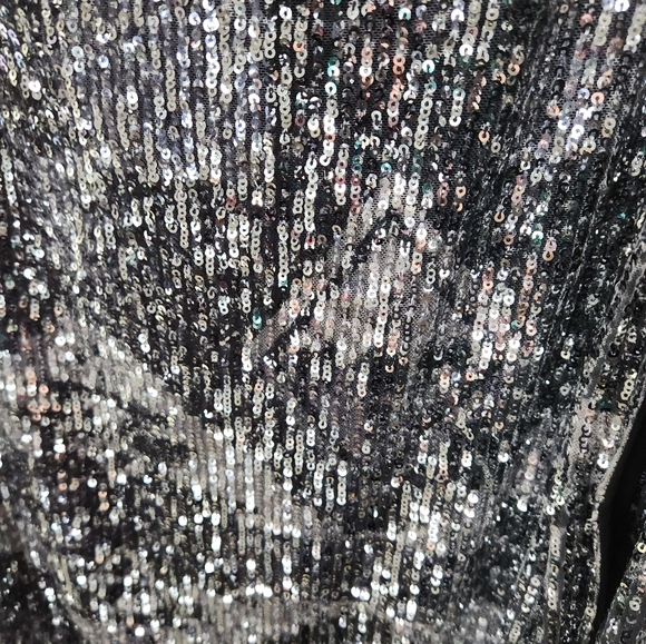 Taska Polizzi Nora Sequin Skirt. Medium, Black and Silver. - Picture 5 of 7
